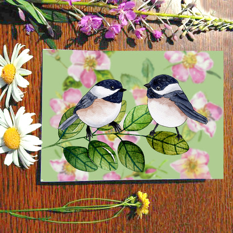Card - Two Chickadees