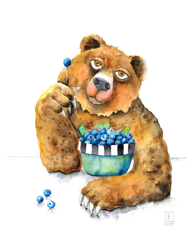 Blueberry Bear - Art Print