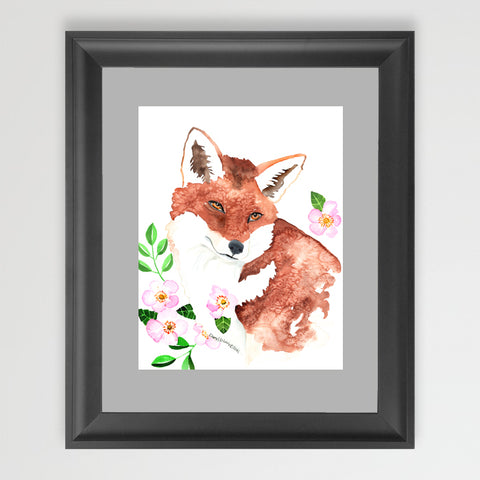 Fox and Roses - Art Original
