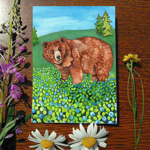 Card - Bear in the Blueberries