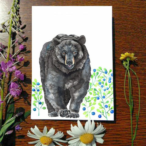 Black Bear Afternoon Stroll - Greeting Card