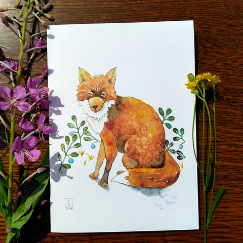 Card - Blueberry Fox