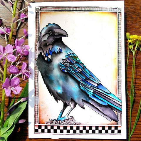 Card - Blue Raven