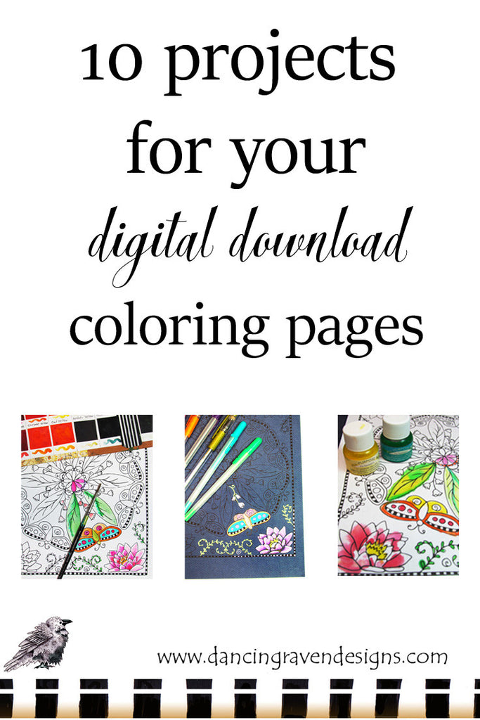 10 Projects for your digital download coloring pages