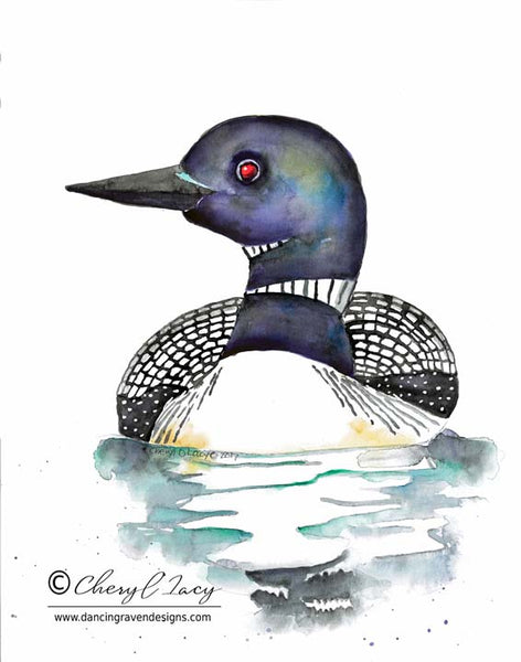 Artwork Using Loon Pattern Loon - Art Print – Dancing Raven Designs
