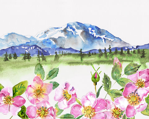 Denali Wild Roses - Art Print