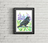 Lupine Raven - Art Print