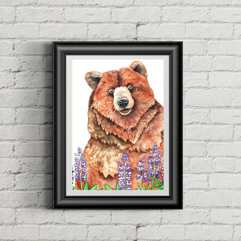 Lupine Bear - Art Print