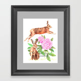 Peony Hares - Art Print