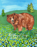 Bear in the Blueberries - Art Original