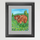 Bear in the Blueberries - Art Original