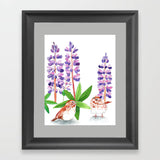 Sparrow In The Lupine - Art Print