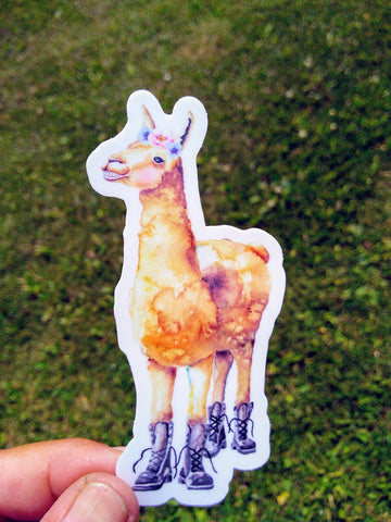 Sticker - Your Llama wears combat boots!